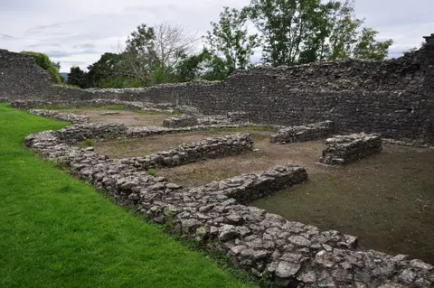 Photo of Newcastle Castle, a ruined castle near Merthyr Mawr, Bridgend, south east Wales.