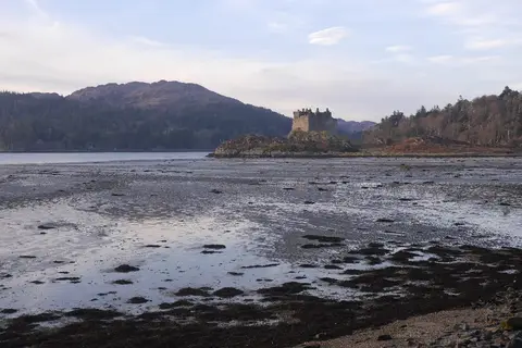 Photo of Castle Tioram, a ruined castle near Ardtoe in Morar, Moidart and Ardnamurchan, Highland, the Scottish Highlands and Islands.