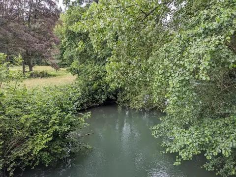 Photo of the River Lugg, a 45-mile river running from Radnorshire to River Wye at Mordiford, England and Wales.