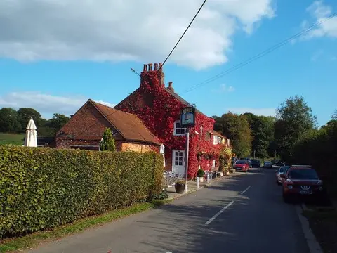 Photo of The Bricklayers Arms, a pub near Flaunden, Hertfordshire, eastern England.