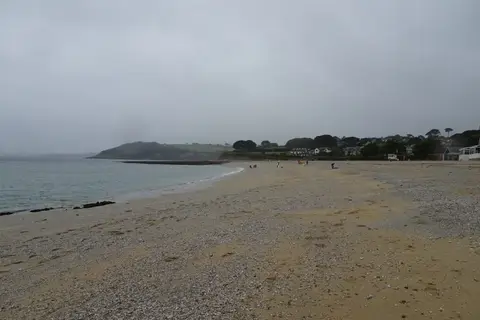 Photo of Gyllyngvase, a swimming spot near Falmouth, Cornwall, south west England.