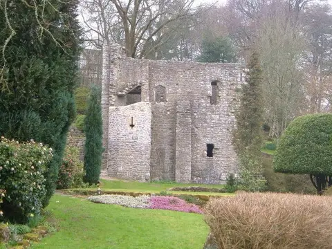 Photo of Gidleigh Castle, a ruined castle near Chagford in Dartmoor, Devon, south west England.