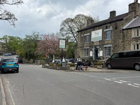 Photo of The Pack Horse, a pub near Hayfield, Derbyshire, central England.