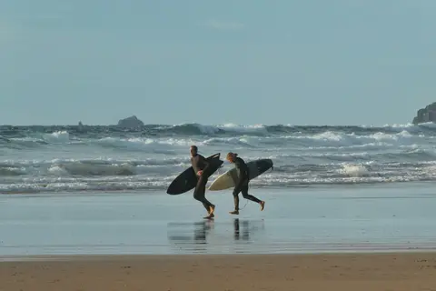 Photo of Watergate Bay, a swimming spot near Newquay, Cornwall, south west England.