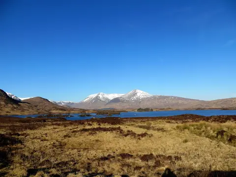 Photo of Lochan na h-Achlaise, a loch near Bridge of Orchy in Ben Nevis and Glen Coe, Highland, the Scottish Highlands and Islands.