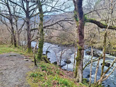 Photo along the Rob Roy Way, a long-distance trail running from Drymen to Pitlochry, central Scotland.