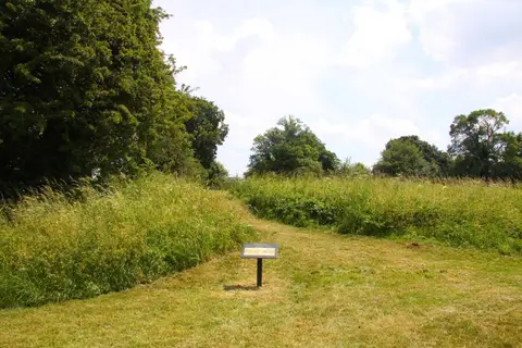 Photo of Deddington Castle, the earthworks of a former castle in Oxfordshire, south east England.