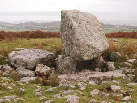 Photo of Arthur's Stone (Swansea), a chambered tomb near Reynoldston in Gower, Swansea, south west Wales.