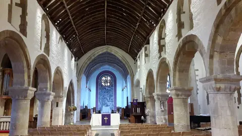 Photo of Newport Cathedral (St Woolos), a church in Newport, south east Wales.