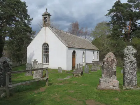 Photo of Insh Church (Kirk of Insh), a church near Kincraig in the Cairngorms, Highland, the Scottish Highlands and Islands.
