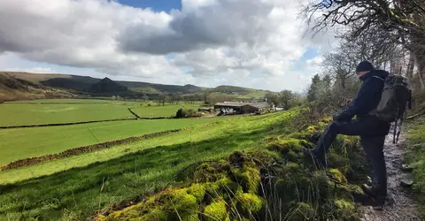 Photo of Hollinsclough, a village in the Peak District, Staffordshire, central England.