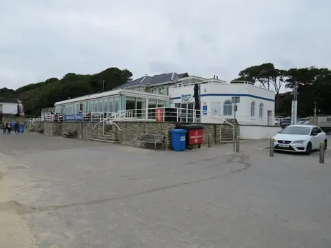 Photo of Poole Branksome Chine, a swimming spot near Bournemouth, Dorset, south west England.