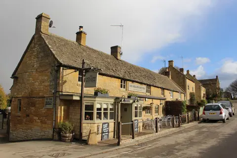 Photo of The Hollow Bottom, a pub near Guiting Power in the Cotswolds, Gloucestershire, south west England.