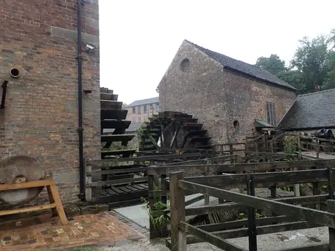 Photo of Cheddleton Flint Mill, a watermill in Staffordshire, central England.