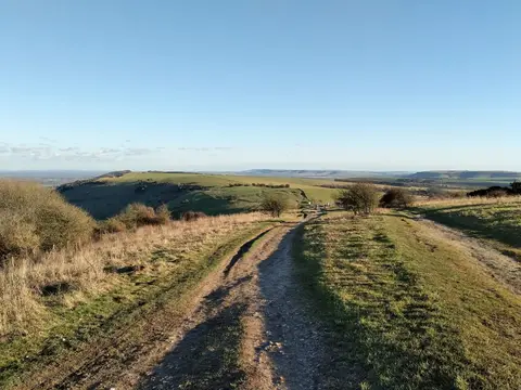 Photo: Ditchling Beacon, a 248m hill in the South Downs, East Sussex, south east England.