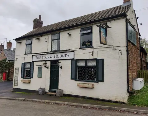Photo of The Stag & Hounds, a pub near Burrough on the Hill, Leicestershire, central England.