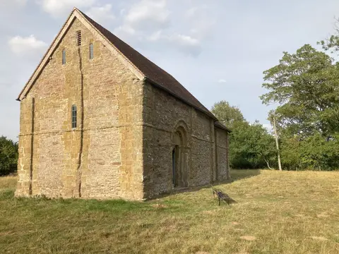 Photo of Heath Chapel, a church near Bouldon, Shropshire, central England.