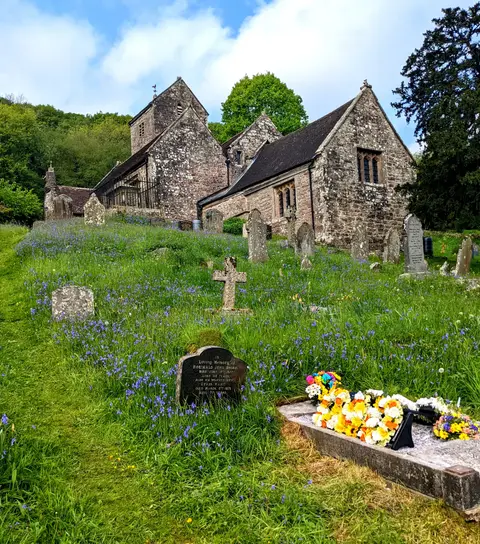 Photo of Penallt Old Church, a church in the Wye Valley, Monmouthshire, south east Wales.