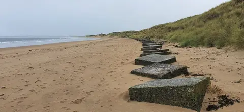 Photo of Druridge Bay, a swimming spot near Amble, Northumberland, north east England.