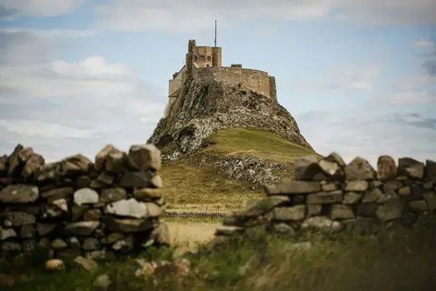 Photo of Lindisfarne Castle, a castle near Holy Island (Lindisfarne), Northumberland, north east England.
