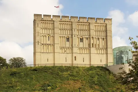 Photo of Norwich Castle, a ruined castle in Norfolk, eastern England.