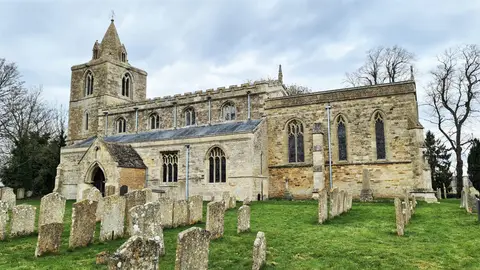 Photo of St Andrew's Church, Hambleton, a church in Rutland, central England.