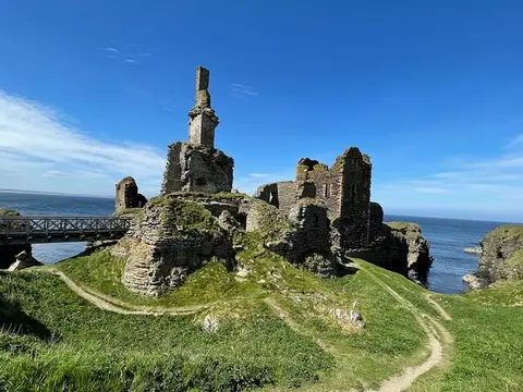 Photo of Castle Sinclair Girnigoe, a ruined castle near Wick, Highland, the Scottish Highlands and Islands.