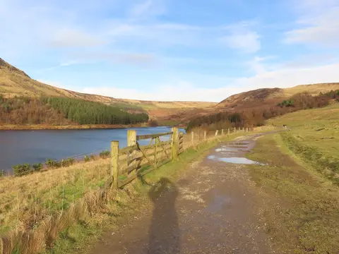 Photo of Dove Stone Reservoir, a reservoir near Uppermill in the Peak District, Greater Manchester, north west England.