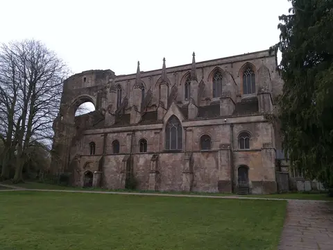 Photo of Malmesbury Abbey, a monastery in Wiltshire, south west England.