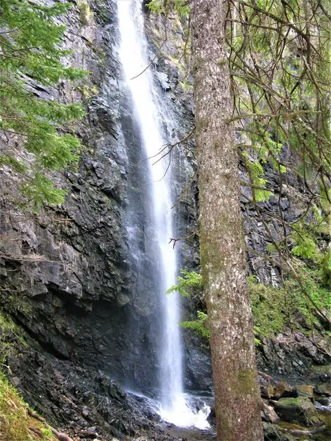 Photo of Plodda Falls, a waterfall near Tomich in Glen Affric, Highland, the Scottish Highlands and Islands.