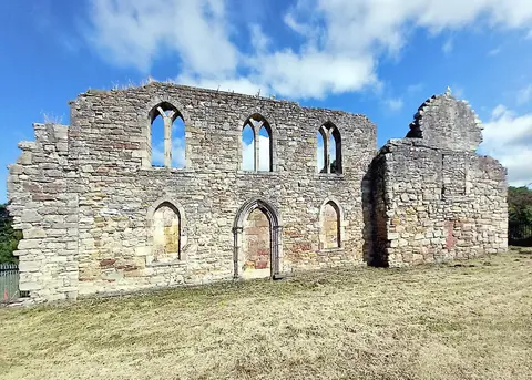 Photo of Kerelaw Castle, a ruined castle near West Kilbride, North Ayrshire, southern Scotland.