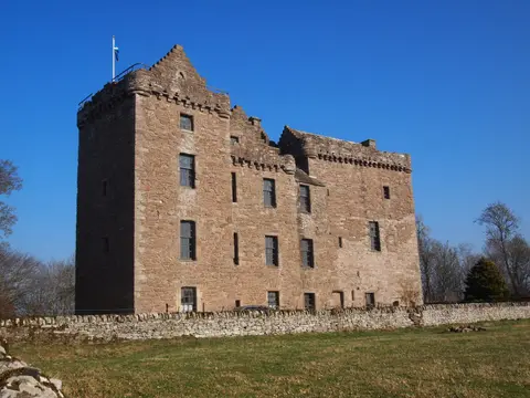Photo of Huntingtower Castle, a ruined castle in Perth and Kinross, central Scotland.