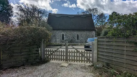 Photo of St James's Chapel, Lindsey, a ruined chapel near Kersey, Suffolk, eastern England.