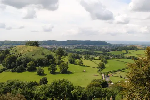 Photo of Uley Bury, a hillfort near Nailsworth in the Cotswolds, Gloucestershire, south west England.