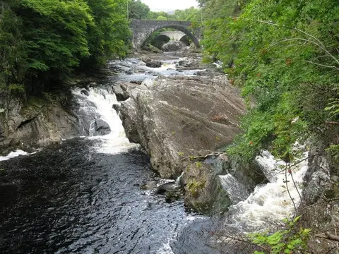 Photo of Invermoriston Falls, a waterfall in Highland, the Scottish Highlands and Islands.