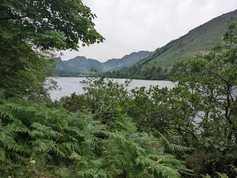 Photo of Llyn Crafnant, a lake near Trefriw in Eryri, Conwy, north Wales.