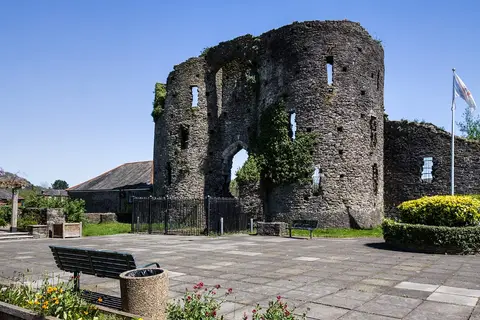 Photo of Neath Castle, a ruined castle near Aberdulais, Neath Port Talbot, south west Wales.