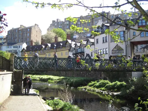 Photo of Dean Village, a village in Edinburgh, central Scotland.
