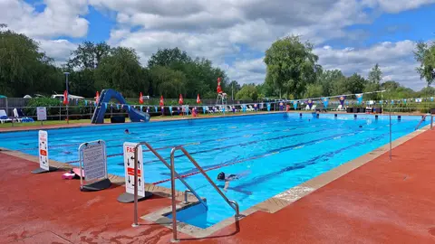 Photo of Beccles Lido, a lido near Somerleyton in the Broads, Suffolk, eastern England.