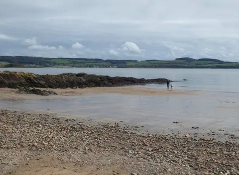 Photo of Dhoon Beach, a beach near Kirkcudbright, Dumfries and Galloway, southern Scotland.