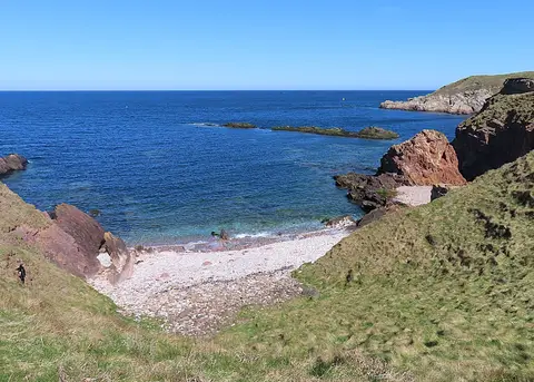 Photo of Sunnyside Beach, a beach near Sandend, Aberdeenshire, north east Scotland.