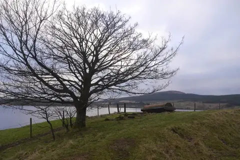 Photo of Clatteringshaws Loch, a reservoir near New Galloway, Dumfries and Galloway, southern Scotland.