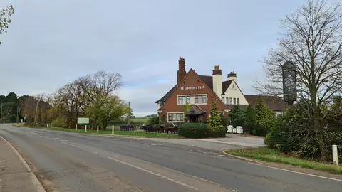 Photo of Travellers Rest, a pub near Mapperley, Nottinghamshire, central England.