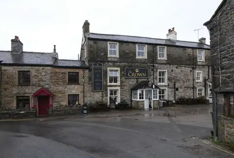 Photo of The Crown Hotel, a pub near Horton-in-Ribblesdale in the Yorkshire Dales, North Yorkshire, northern England.