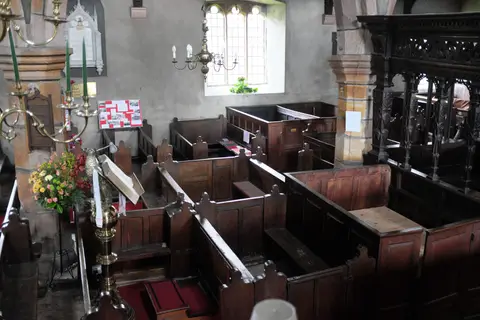 Photo of St Andrew's Church, Slaidburn, a church in the Forest of Bowland, Lancashire, north west England.