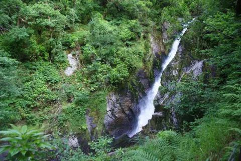 Photo of Devil's Bridge Falls, a waterfall in Ceredigion, mid Wales.