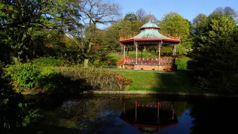 Photo of Sefton Park, a Grade I registered house & garden near Liverpool, Merseyside, north west England.
