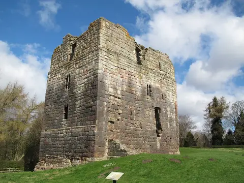 Photo of Etal Castle, a ruined castle in Northumberland, north east England.