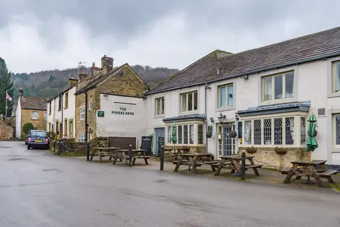 Photo of Miners' Arms, a pub near Eyam in the Peak District, Derbyshire, central England.
