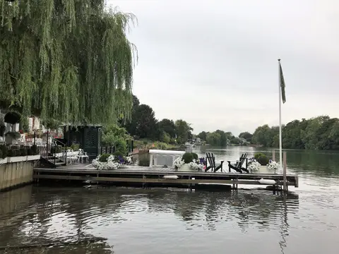 Photo of The Waterside Inn, a pub near Bray, Berkshire, south east England.